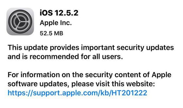 丰南苹果手机维修分享iOS12.5.2发布，建议所有老苹果用户安装 